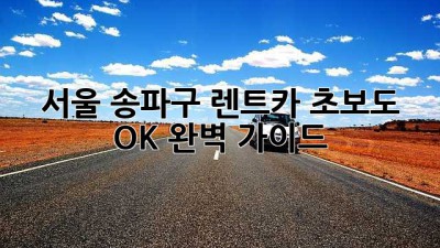 서울 송파구 렌트카: 초보도 OK! 완벽 가이드